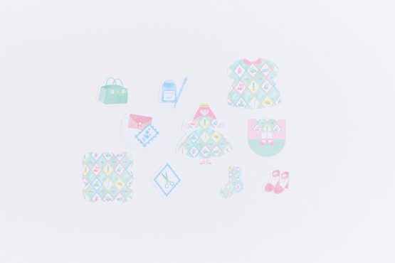 文具女子博オリジナルCharmy patternフレークシール 文具コーデ