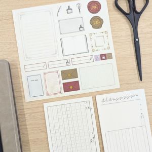 書き込みできるコラージュシール＆ミニ原稿・ノート用紙画像